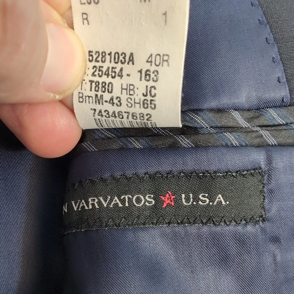 John Varvatos USA‎ Sport Coat Mens 40 Black 2 Button Cotton Modern Blazer